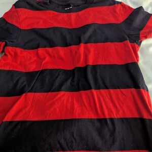 Red and Black Striped Kids Tee